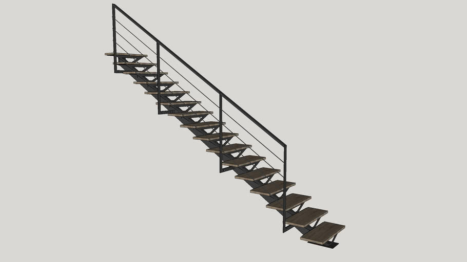 Dcometal - escalier metal 3d droit